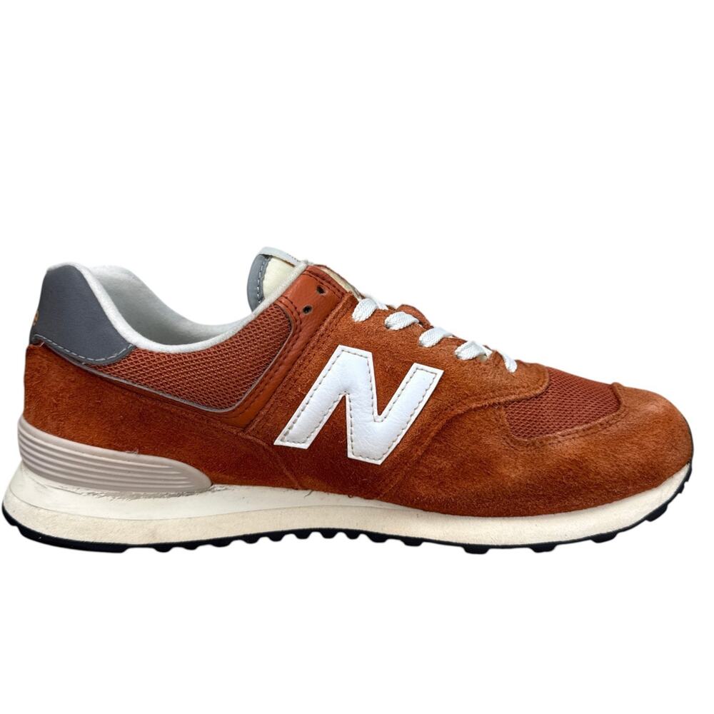 New Balance 574 Heritage Sneaker Mens 11 Orange Burst Suede Low Top Shoe U574HT2